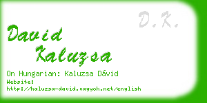david kaluzsa business card
