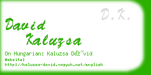 david kaluzsa business card